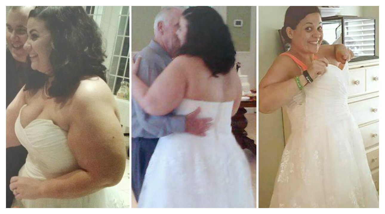 12 Before and After Weight Loss Wedding Dress Photos