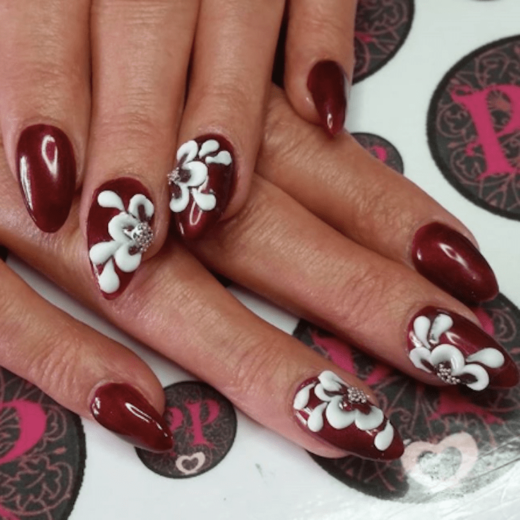 red acrylic nails