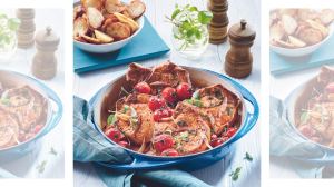 Skillet Pork Chops with Tomatoes recipe