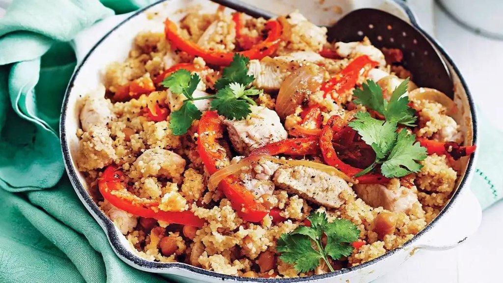 spiced chicken and chickpeas