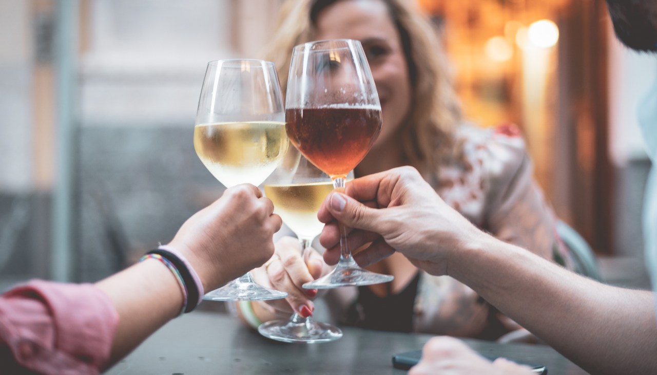 women toasting with wine