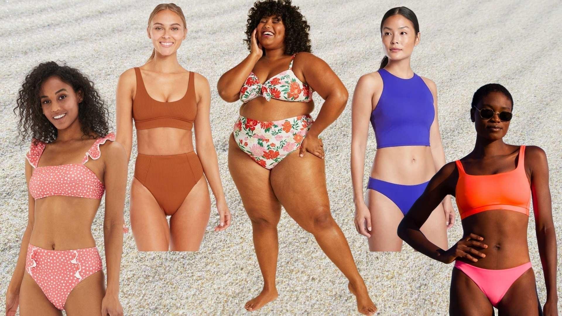 Womens Swimsuit Tops by Bra Size Women Bandeau Bandage Bikini Set Push-Up  Brazilian Swimwear Beachwear Swimsuit Womens plus Size Swimwear 20