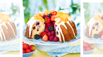 peach blueberry Bundt cake