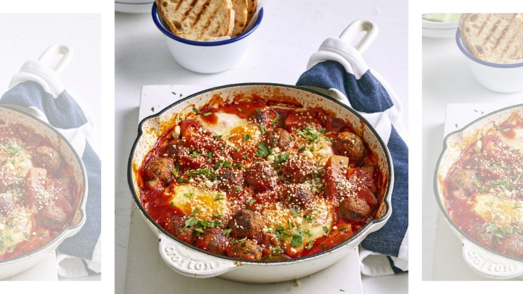 Meatball ’n’ Egg Skillet recipe