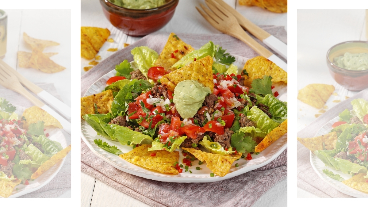 Mexican Salad with Corn Tortilla Chips recipe