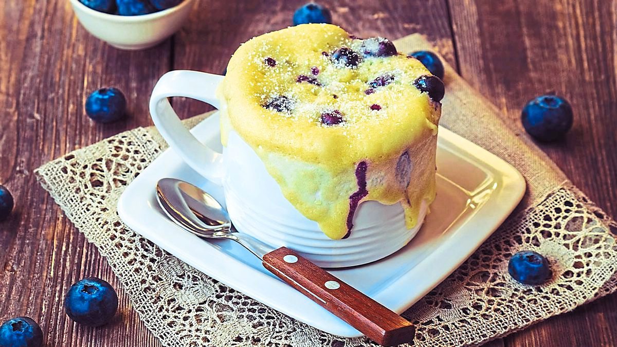 Vegan Gluten Free Lemon Blueberry Mug Cake - Early Brawd