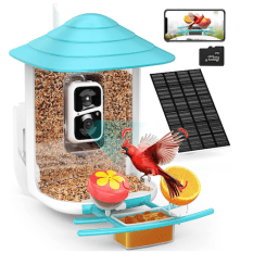 birdsnap® TUC- Smart Bird Feeder with Camera+Solar Panel SD Card 4-in-1 Perch