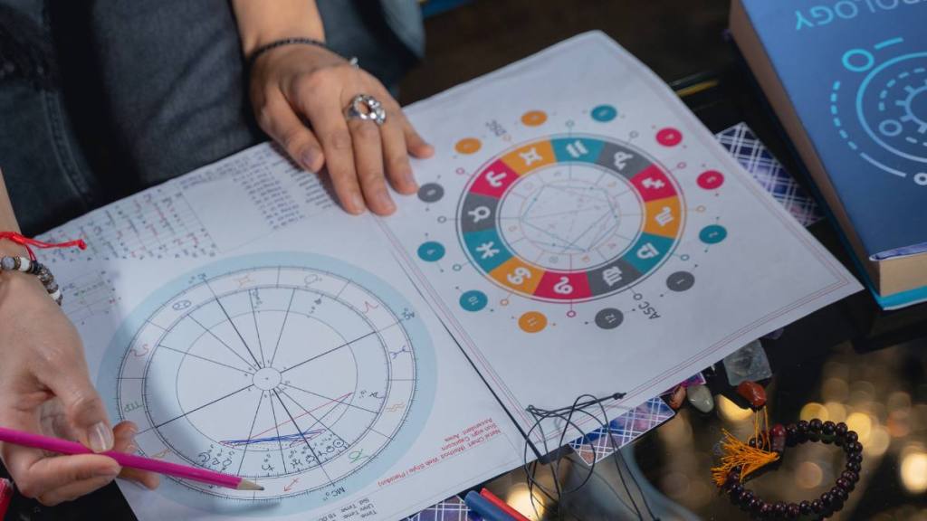 what is human design: Young female astrologer determining her clients ascendant