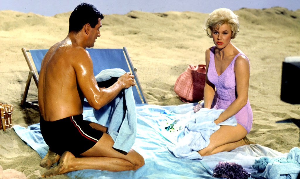 Actress Doris Day and actor Rock Hudson in a scene of Lover Come Back' at Los Angeles, California in 1960