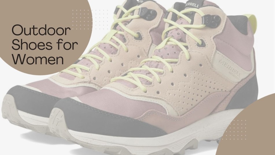 An image of hiking boots with text that reads 'Outdoor Shoes for Women.'