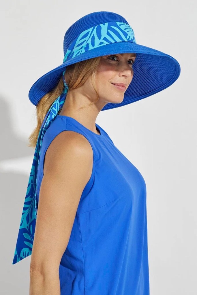 Coolibar Women's Stella Scarf Detail Hat UPF 50+