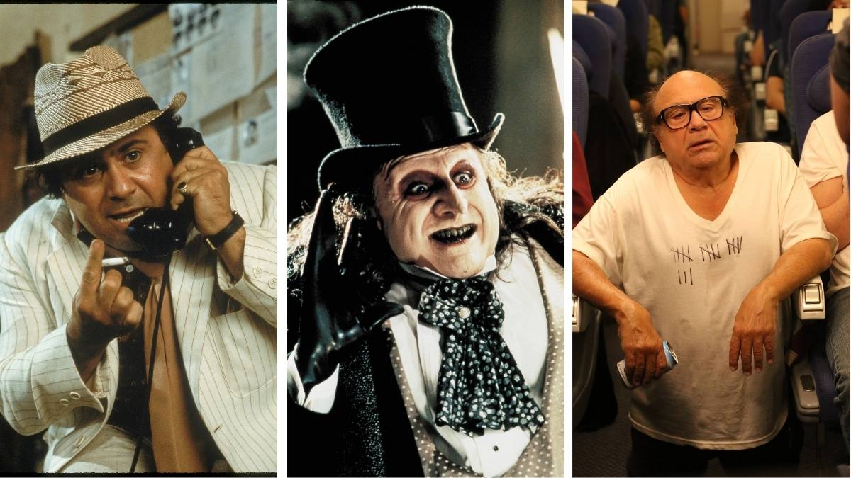 Danny DeVito in 'Romancing the Stone' (1984), 'Batman Returns' (1992) and 'It's Always Sunny in Philadelphia' (2018)