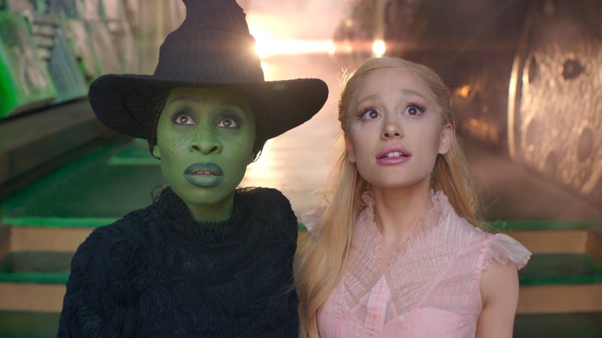 Cynthia Erivo as Elphaba and Ariana Grande as Glinda in 'Wicked'