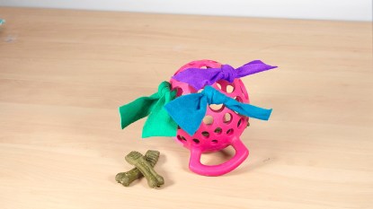 DIY dog toy: Snuffle ball