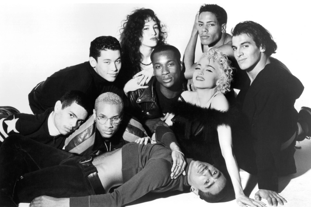 The singer with her dancers in 'Truth or Dare' 1991