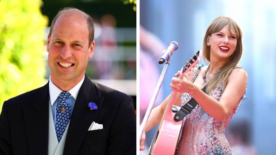Side by side of Prince William and Taylor Swift