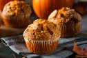 close up of pumpkin flavored muffins from the 2024 dunkin' fall menu