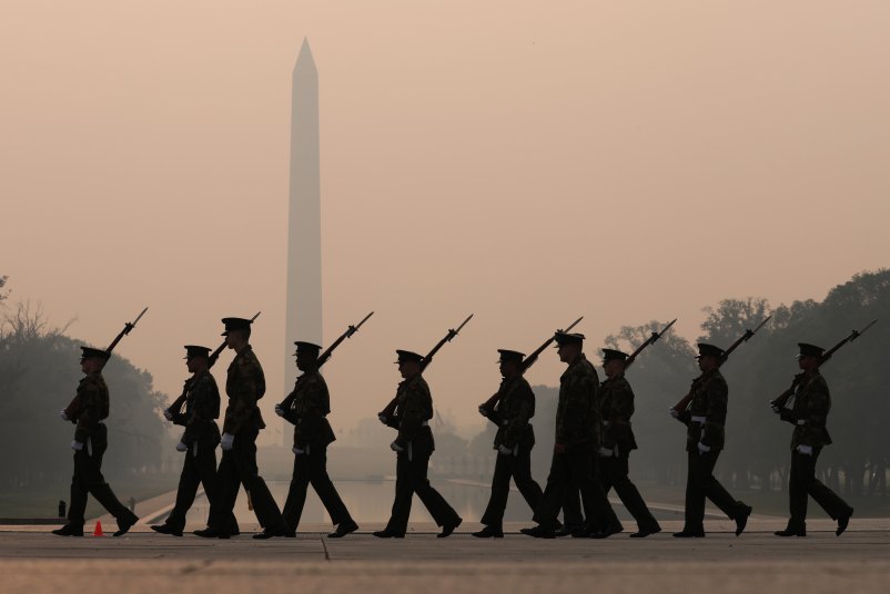 Marines walking in D.C.