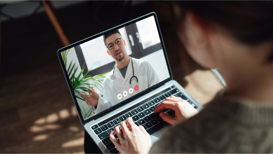 Woman working with her doctor via telehealth provider, PlushCare