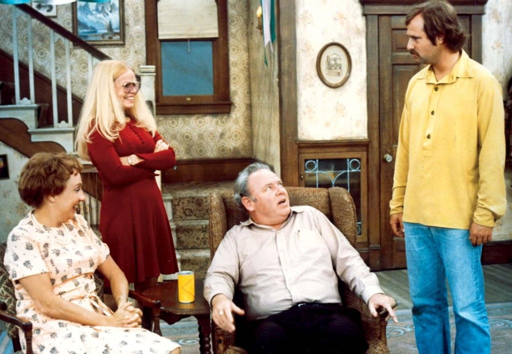 'All in the Family' cast L-R: Jean Stapleton, Sally Struthers, Carroll O'Connor and Rob Reiner.