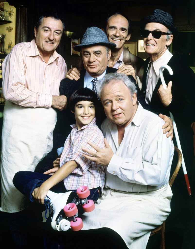 From 'Archie Bunker's Place,' clockwise from top left: Jason Wingreen, Martin Balsam, Danny Dayton, Bill Quinn, Carroll O'Connor and Danielle Brisebois.