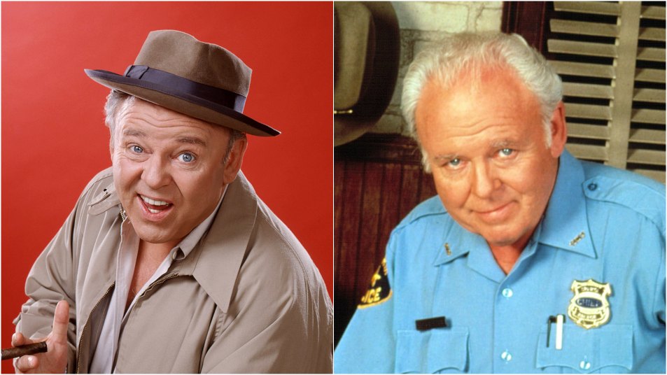 Carroll O'Connor as Archie Bunker and Bill Gillespie in, respectively, 'All in the Family' and 'In the Heat of the Night'