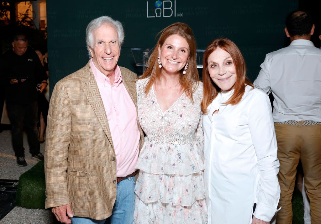 (L-R) Henry Winkler, Zoe Winkler Reinis and This is About Humanity, Co-Founder Stacey Weitzman attend the TIAH 6th Anniversary Soiree on August 24, 2024 in Los Angeles, California.