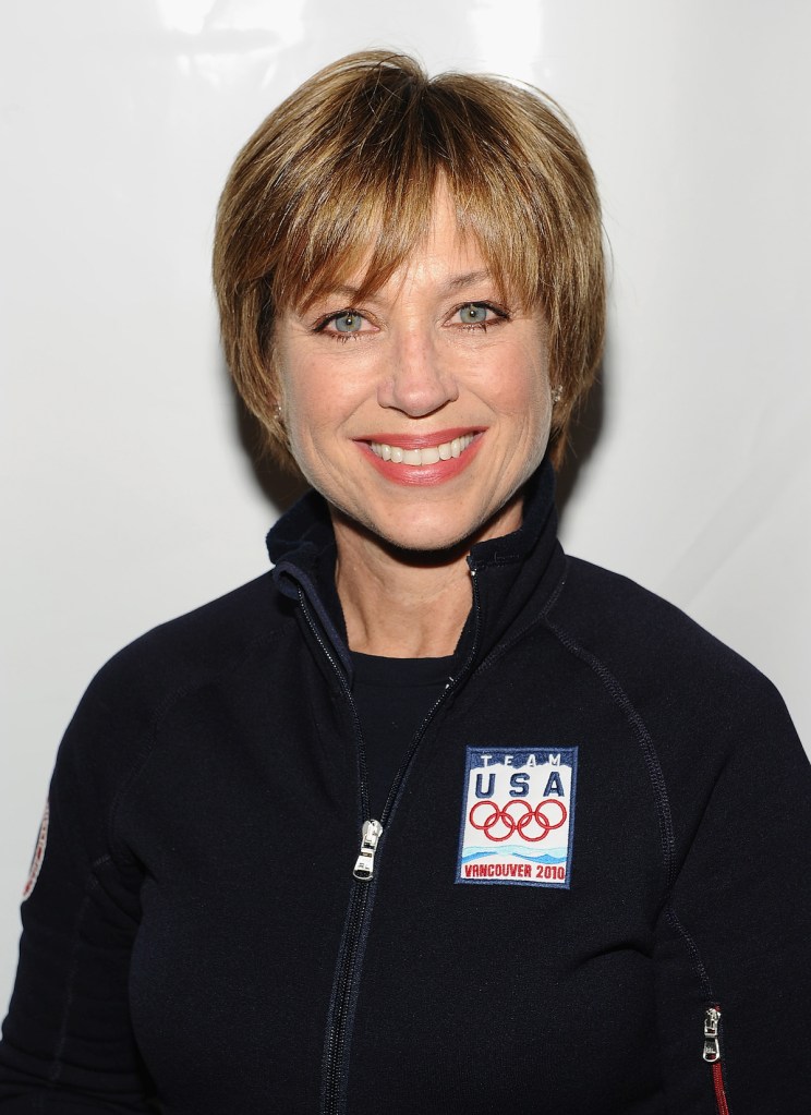 Dorothy Hamill wears a Team USA sweater in 2010