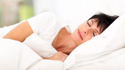 mature woman sleeping in cooling pajamas