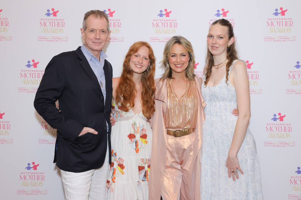 Melora Hardin with her husband Gildart Jackson, and daughters, Piper and Rory in 2024