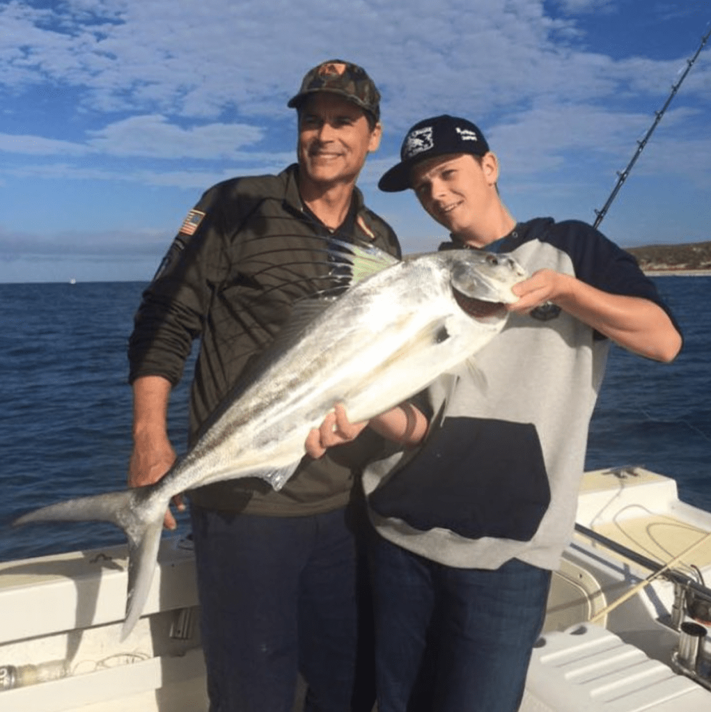 Rob Lowe and his son, Matthew, during a 2016 fishing trip