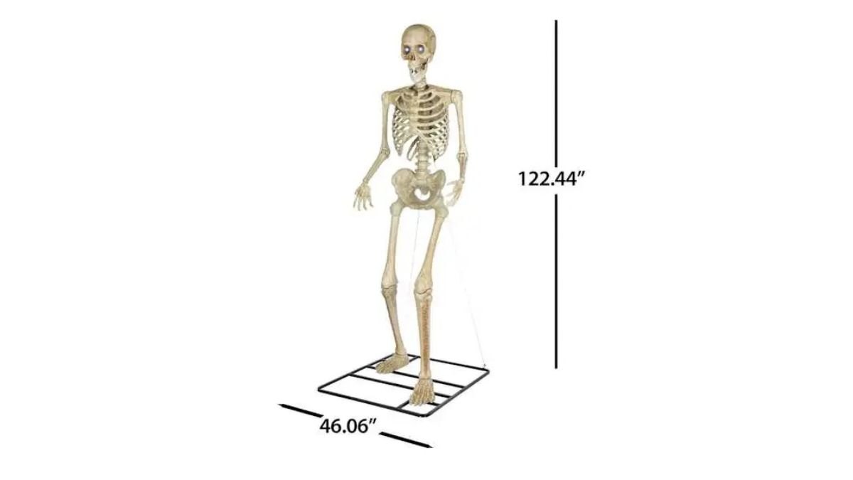 A 10-foot color-changing skeleton
