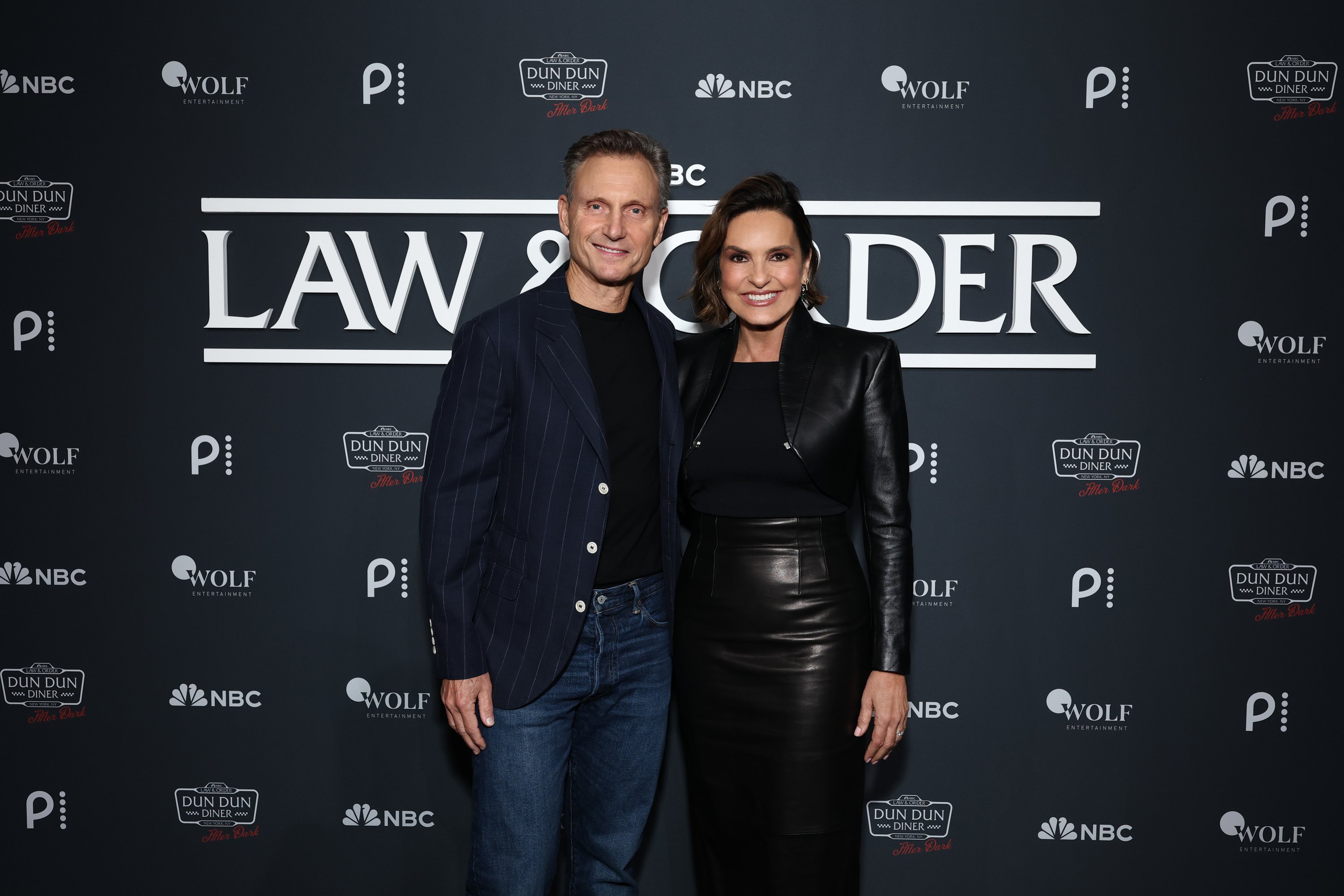 LAW & ORDER -- Law & Order Dun Dun Diner "After Dark" VIP Premiere Night -- Pictured: (l-r) Tony Goldwyn, Mariska Hargitay in New York, NY on October 7, 2026 --